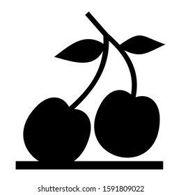 cherry icon isolated sign symbol vector illustration - high quality black style vector icons
