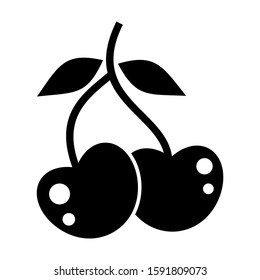 cherry icon isolated sign symbol vector illustration - high quality black style vector icons
