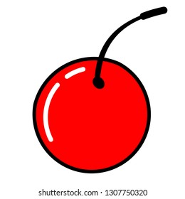 Cherry icon. Line art. White background. Social media icon. Business concept. Sign, symbol, web element. Tattoo template. Website pictogram.