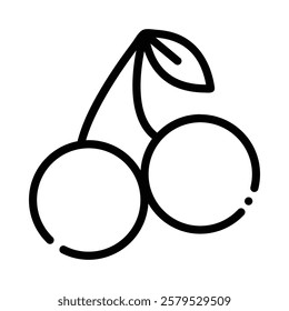 Cherry Icon in Line Style