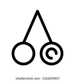 icono de cereza o logotipo símbolo de signo aislado ilustración vectorial - iconos vectoriales de estilo negro de alta calidad
