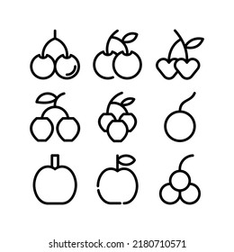 cherry icon or logo isolated sign symbol vector illustration - Collection of high quality black style vector icons

