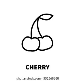 Cherry icon or logo in modern line style. High quality black outline pictogram for web site design and mobile apps. Vector illustration on a white background.