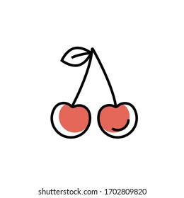 Icono cereza ilustración vectorial de estilo moderno. aislado sobre fondo blanco