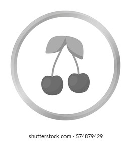 Cherry icon monochrome. Singe fruit icon.