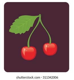Cherry icon on dark background