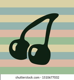 Cherry icon on stripped background
