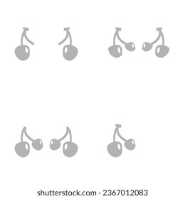 cherry icon on a white background, vector illustration