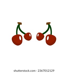 icono de cereza en fondo blanco, ilustración vectorial