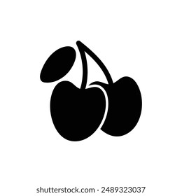 Icono de cereza sobre fondo blanco. Vector plano. Eps 10.
