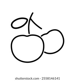 Cherry icon outline Fruit isolate illustration vector