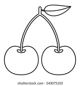 Cherry icon. Outline illustration of cherry vector icon for web