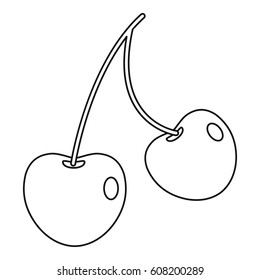 Cherry icon. Outline illustration of cherry vector icon for web