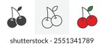 Cherry icon pack. Vector illustration. EPS10