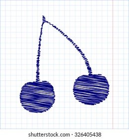 Cherry Icon with pen effect 