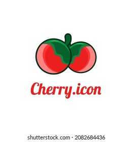 cherry icon with red color. vector illustration
