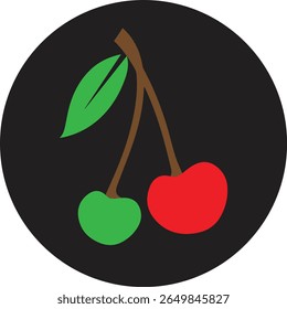 Cherry icon. red cherry sign vector stock illustration art design