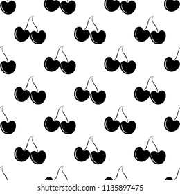 Cherry Icon Seamless Pattern, Cherry Vector Art Illustration