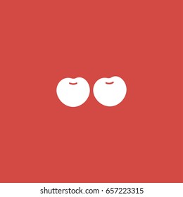cherry icon. sign design. red background