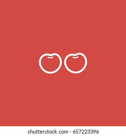 cherry icon. sign design. red background