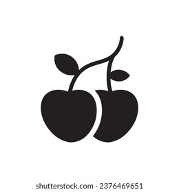 Cherry icon. Cherry sign. Cherry symbol vector pictogram flat sign design. UX UI icon