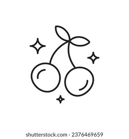 Cherry icon. Cherry sign. Cherry symbol vector pictogram flat sign design. UX UI icon