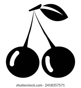 Cherry icon. Cherry sign. Cherry symbol vector pictogram flat sign design. 
