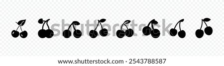 Cherry icon, Cherry icon. Cherry sign. Cherry symbol vector pictogram flat sign design.