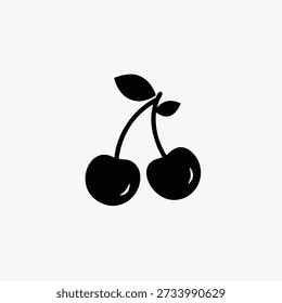 cherry icon silhoutte vector style template