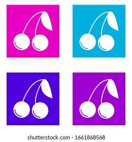 cherry icon . Simple glyph vector of Food color set for UI and UX, website or mobile application