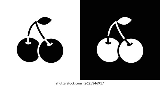 Cherry icon simple line vector. Symbol, logo.