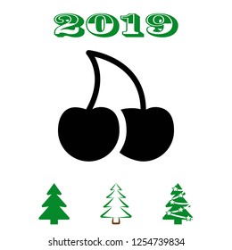 cherry icon stock vector illustration