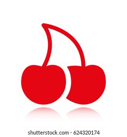 cherry icon, stock vector illustration
