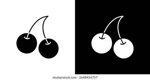 Cherry icon symbol collection. Flat vector stock illustration.
