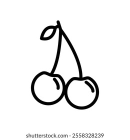 Cherry icon Symbol mark in Outline style