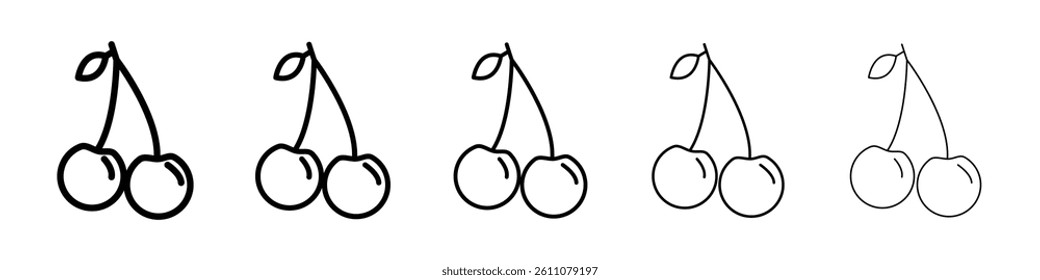 Cherry icon Symbol mark in Outline style