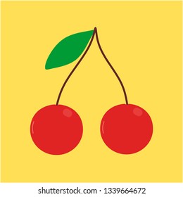 Cherry icon vector