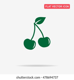 Cherry icon. Vector concept illustration for design.