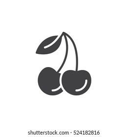 Cherry icon vector, filled flat sign, solid pictogram isolated on white, logo illustration