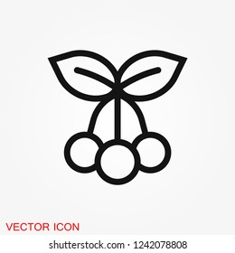 Cherry icon vector, fruit illustration, fresh healthy cherries