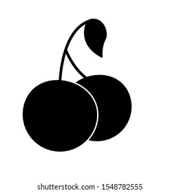 cherry icon, vector fruit illustration, sweet cherries, fresh healthy cherries