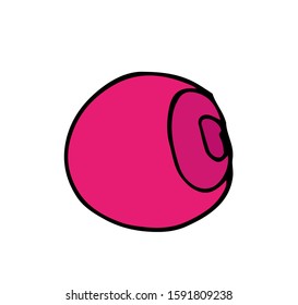 Cherry icon, vector fruit illustration isolated on white background, sweet cherries, flat fresh healthy cherries.	