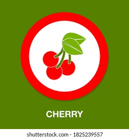 icono del cerezo, ilustración del fruto vector, cerezas dulces, cerezas frescas sanas