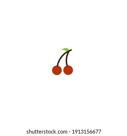 cherry icon vector, fruit sign, vector illustration