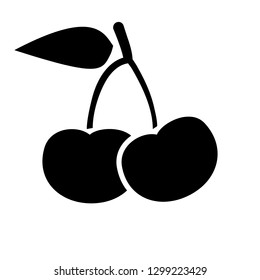 Cherries Silhouette Pictogram Vector Illustration Outline Stock Vector ...