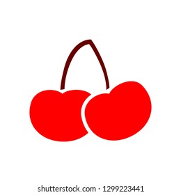 Cherry icon. Vector illustration. 