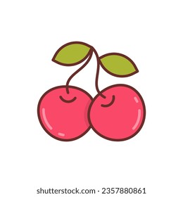 Cherry icon in vector. Illustration
