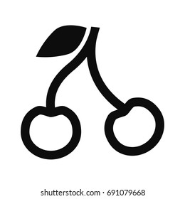 Cherry Icon. Vector Illustration For Backgrounds, Logos, Stickers, Labels, Tags And Other Design.