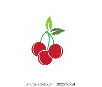 Cherry Icon vector Illustration Design Logo Template