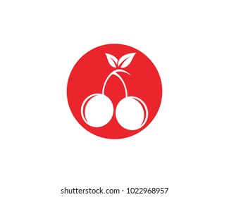 Cherry Icon vector Illustration Design Logo Template